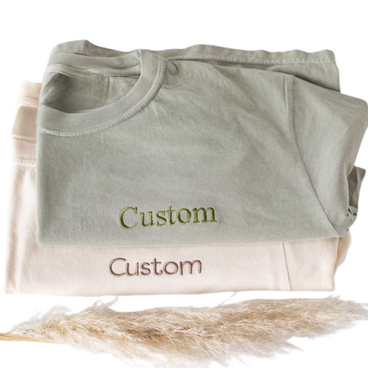 Custom Embroidered T-Shirt Wash , Gift for Her, Gift for Him