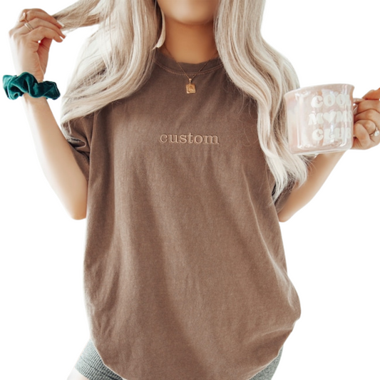 Custom Embroidered T-shirt , Personalized Gift for Men & Women, Gift for Dad